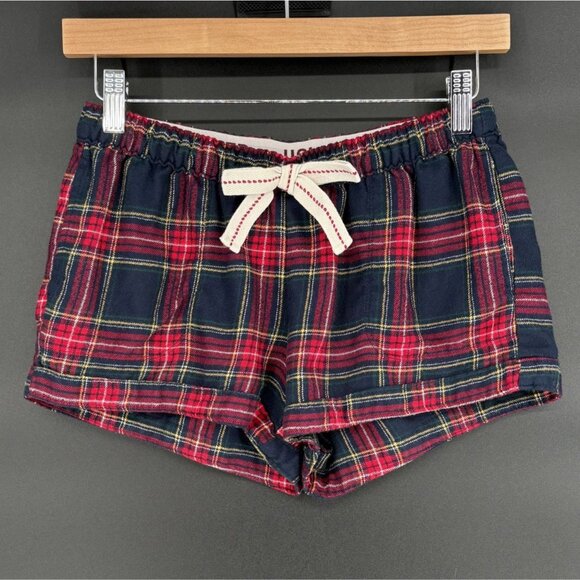 Hollister Other - Hollister Women's Red & Navy Plaid Sleep Shorts XS Drawstring Bow Loungewear